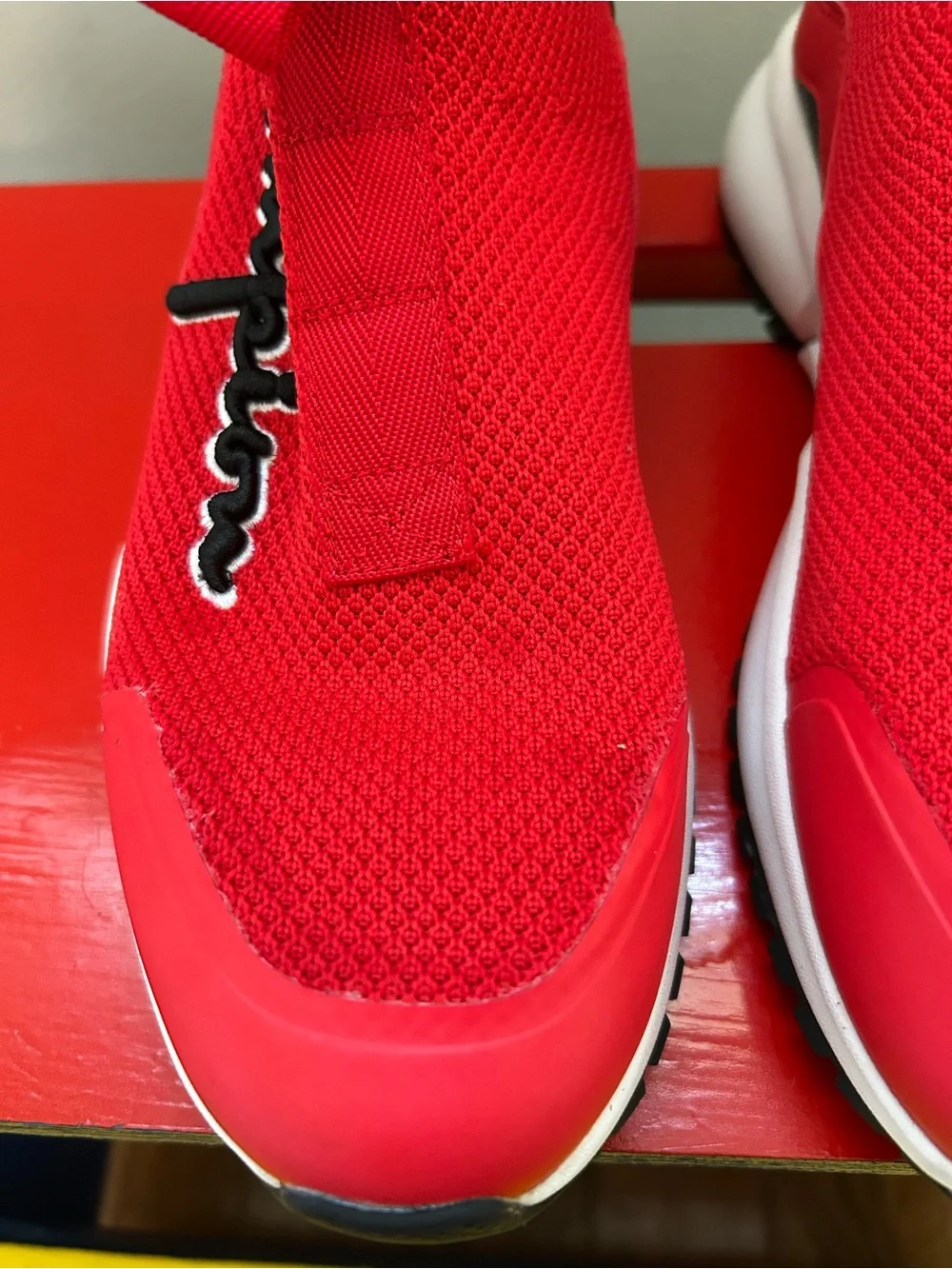 Champion Rally Pro Red Sock Sneakers Kids Youth 5Y Women's 6.5 RF Mid CP100680Y